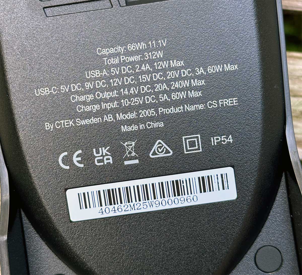 Technische Daten des CS free