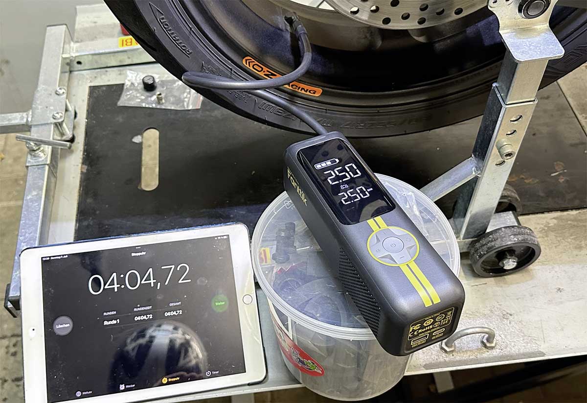 Fanttik X8 APEX Zeitnahme von 0 auf 2,5 bar