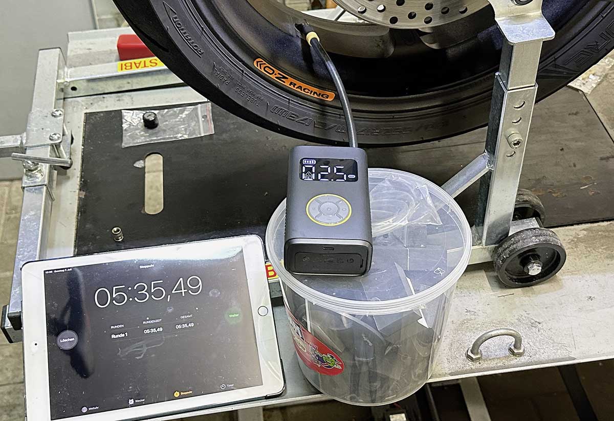 Fanttik X9 Pro Zeitnahme von 0 auf 2,5 bar